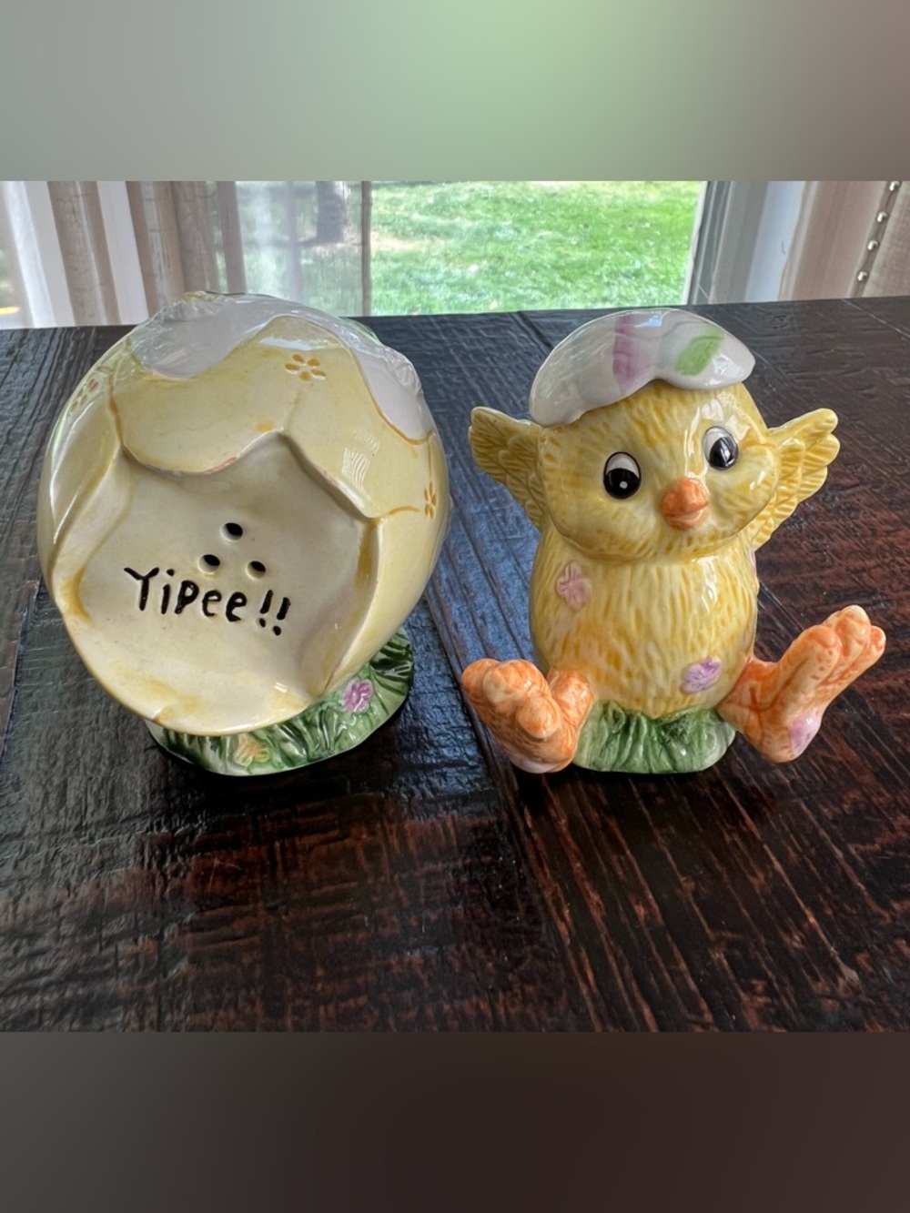 Baby Chick Egg Easter Spring Salt & Pepper Shakers Ceramic